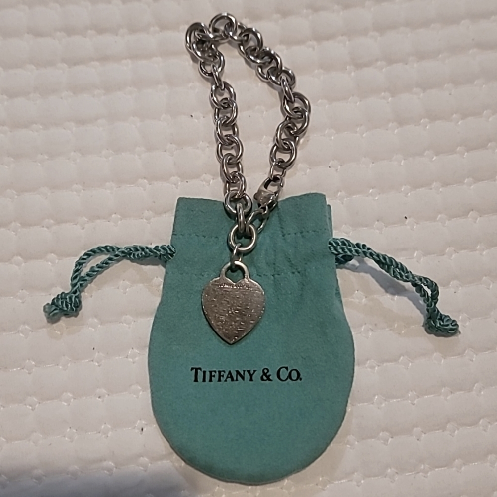 Tiffany & co sterling .925 heart charm bracelet